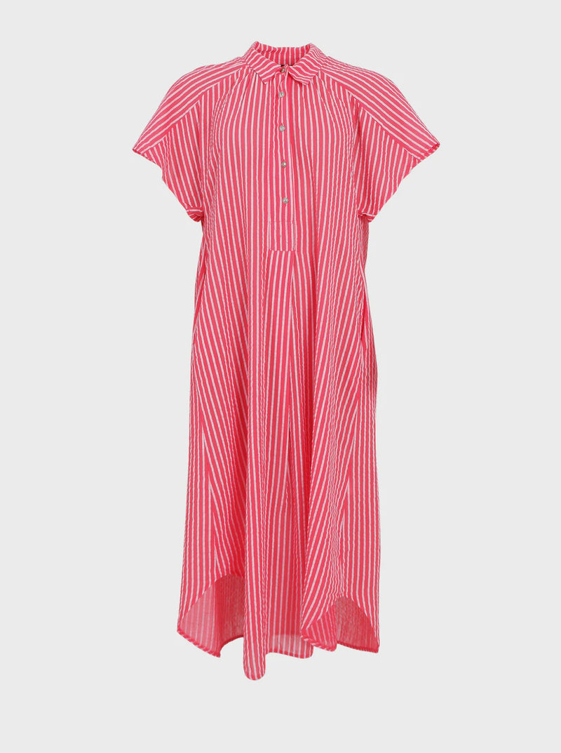 Black Colour Molly Dress - Red Stripe