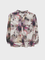 Black Colour Filora Blouse - Plum Flower