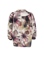 Black Colour Filora Blouse - Plum Flower
