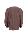 Black Colour Luisa Raglan Blouse - Tobacco