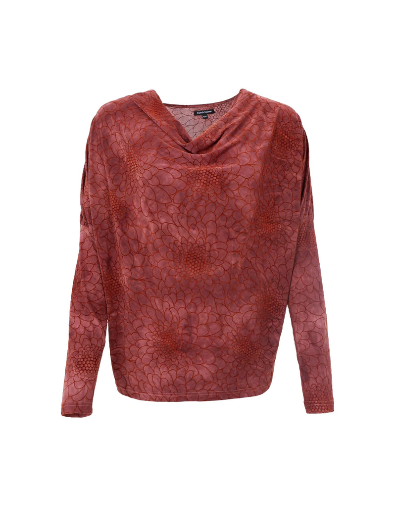 Black Colour Tessa Long Sleeve Top - Plum