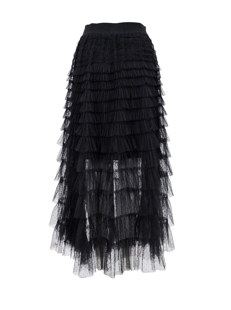 Black Colour Angelina Mesh Skirt - Black