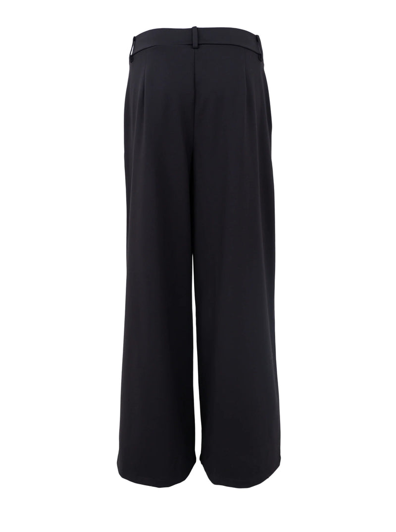 Black Colour Davi Wide Leg Trouser - Black