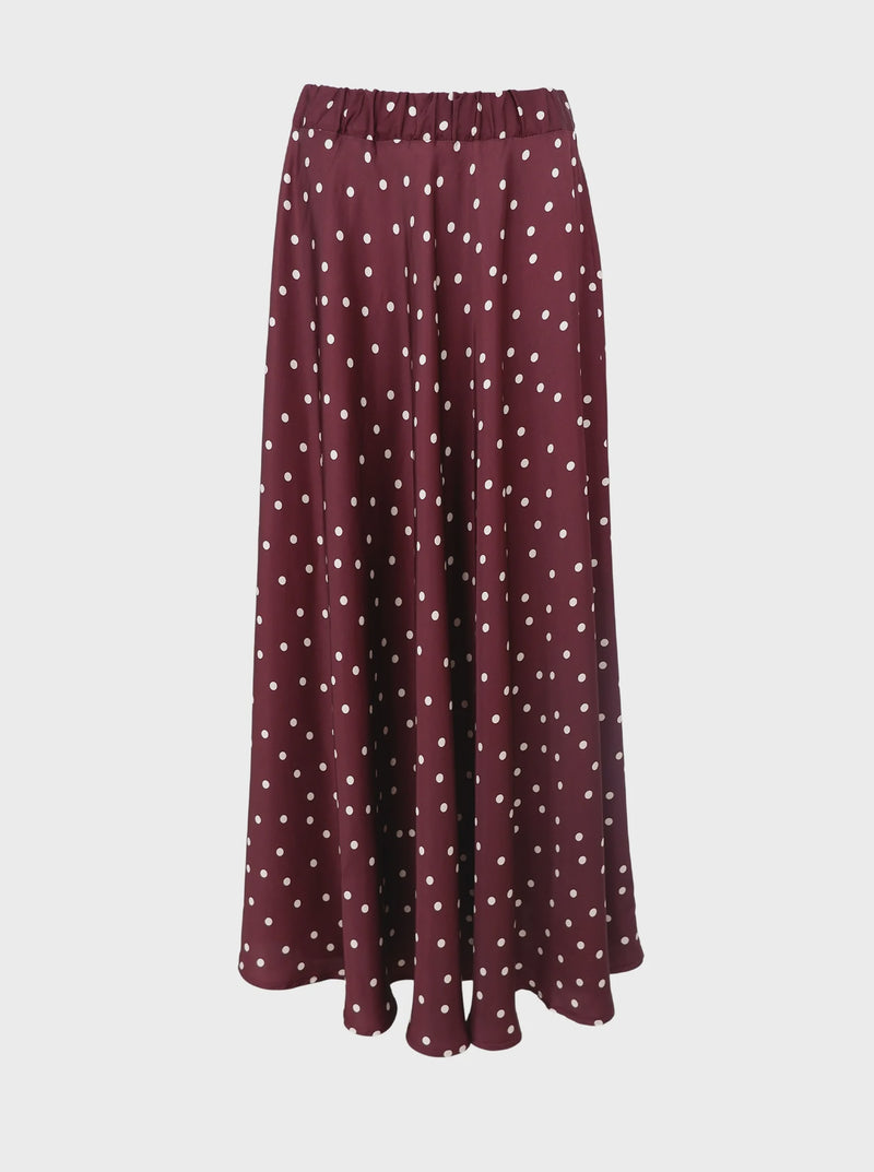 Black Valery Polka Dot Skirt - Plum