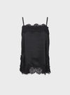 Black Colour Evie Lace Strap Top - Black