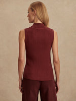 Varley Anastasia Rib Knit Tank - New Maroon
