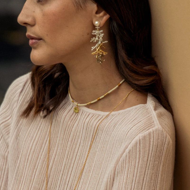 Mishky Golden Sun Necklace - Ivory/Gold