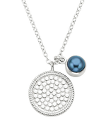 Anna Beck Blue Pearl Dual Disc Necklace - Sterling Silver