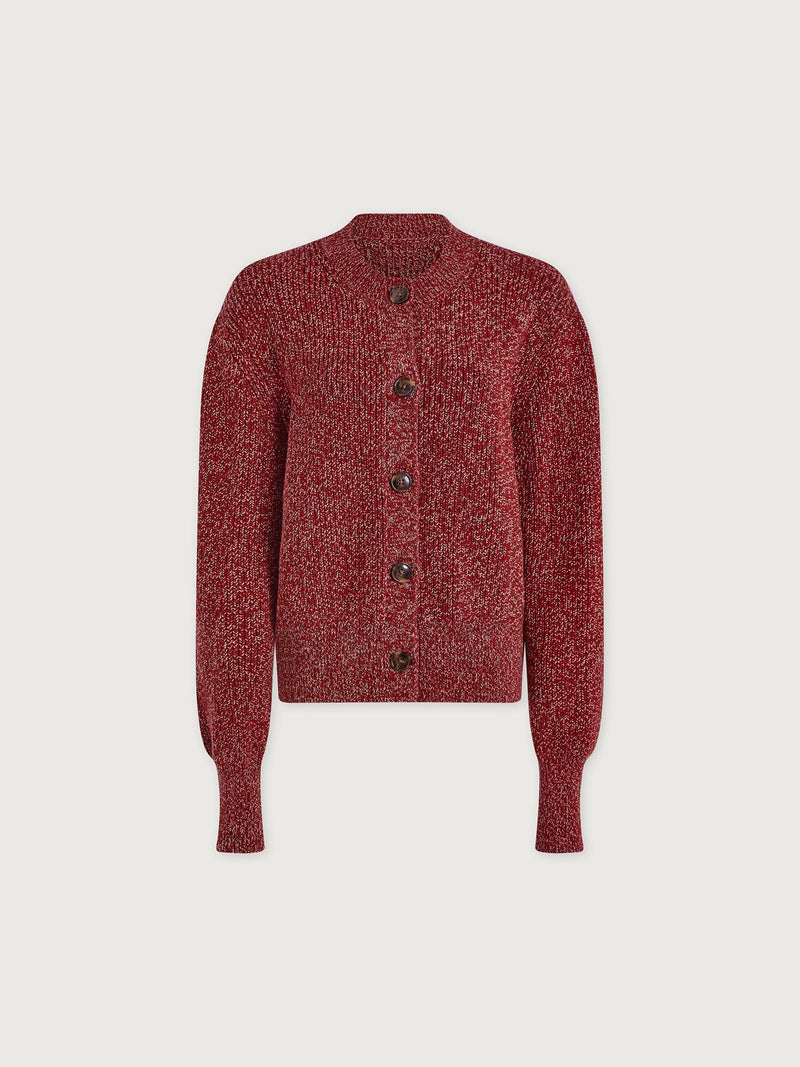 Varley Patricia Rib Cardigan - Red Flecked