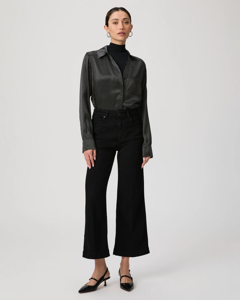 Paige Anessa Wide Leg Jean - Black Shadow