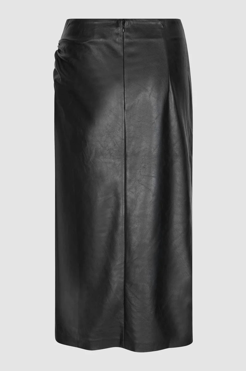 Second Female Seema PU Leather Skirt - Black