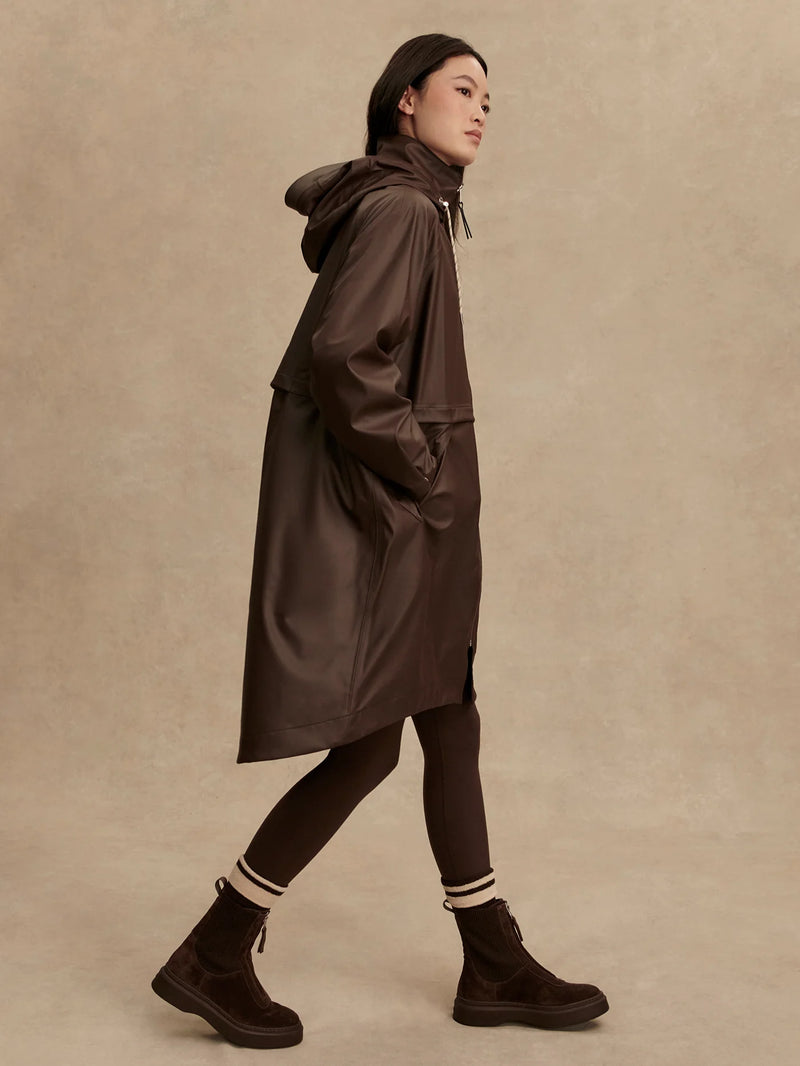 Varley Kirsten Rain Coat - Dark Truffle