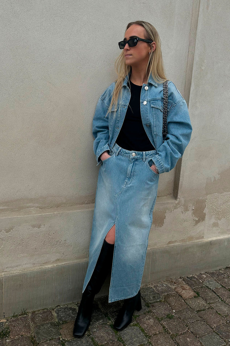 Second Female Dustine Denim Skirt - Denim Blue