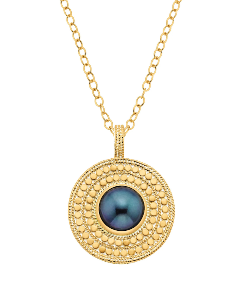 Anna Beck Blue Pearl Pendant - Gold