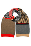 Green Thomas Pixel Blanket Scarf - Camel Poppy