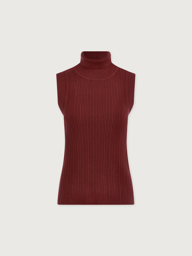 Varley Anastasia Rib Knit Tank - New Maroon