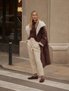 Varley Annalise Reversible Wrap Coat - Deep Mahogany