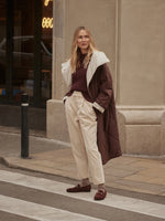 Varley Annalise Reversible Wrap Coat - Deep Mahogany