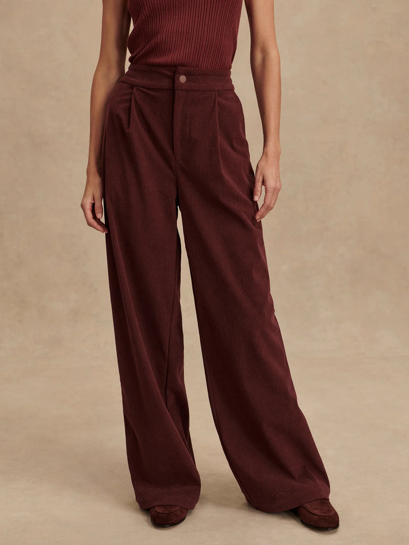 Varley Floris Wide Leg 29.5 Trouser - Decadent Chocolate