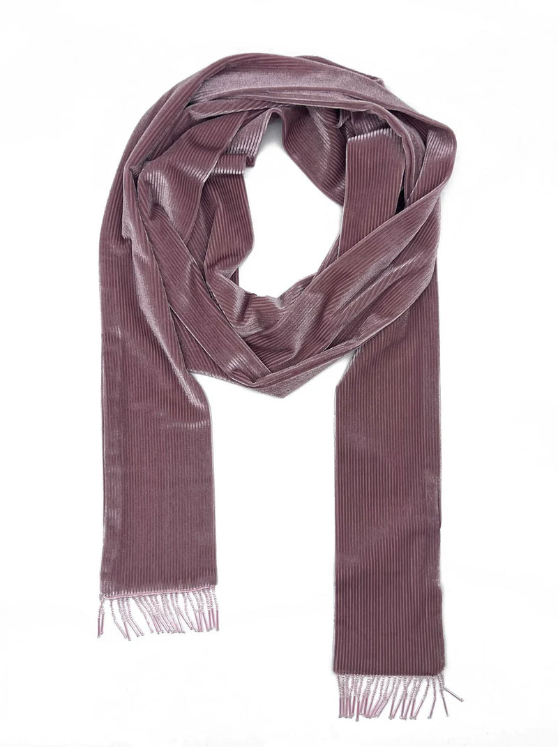 Nooki Tuxedo Skinny Velvet Scarf - Pink