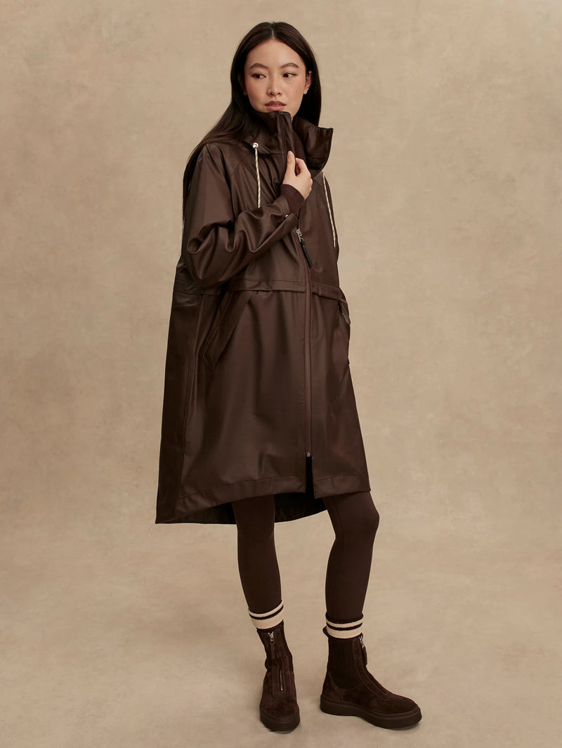 Varley Kirsten Rain Coat - Dark Truffle