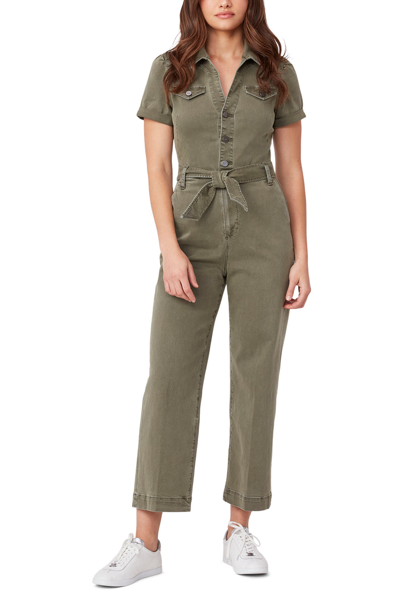 Paige Anessa Puff SS Jumpsuit - Vintage Ivy Green