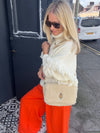 Sous Les Paves Mai Tai Cream Sheepskin Bag - Scarab
