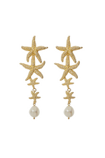 Caroline Svedbom Falling Sea Star Earrings Gold - Pearl