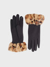 Black Colour Linea Leo Gloves - Black/Leo