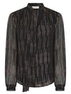 Nooki Sheerin Metallic Jacquard Blouse - Black