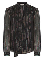 Nooki Sheerin Metallic Jacquard Blouse - Black