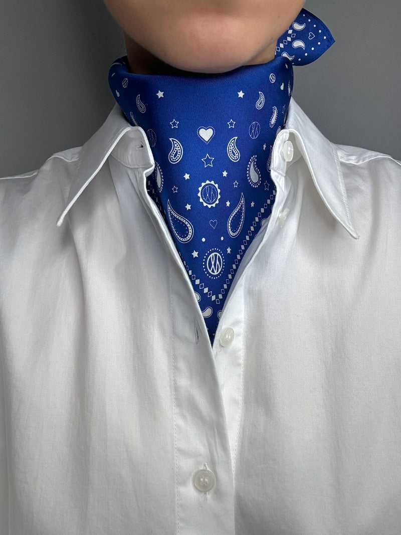 Lescarf Paisley Scarf - Klein Blue