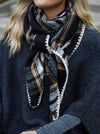 Black Colour Leoni Chequered Scarf - Black