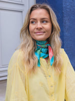 Black Colour Romina Mini Scarf - Green Multi