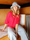 Black Colour Dell Knit Jumper - Berry Pink