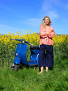 Black Colour Davina Culotte Pant - Navy