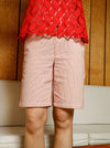 Black Colour Lolly Shorts - White/Red
