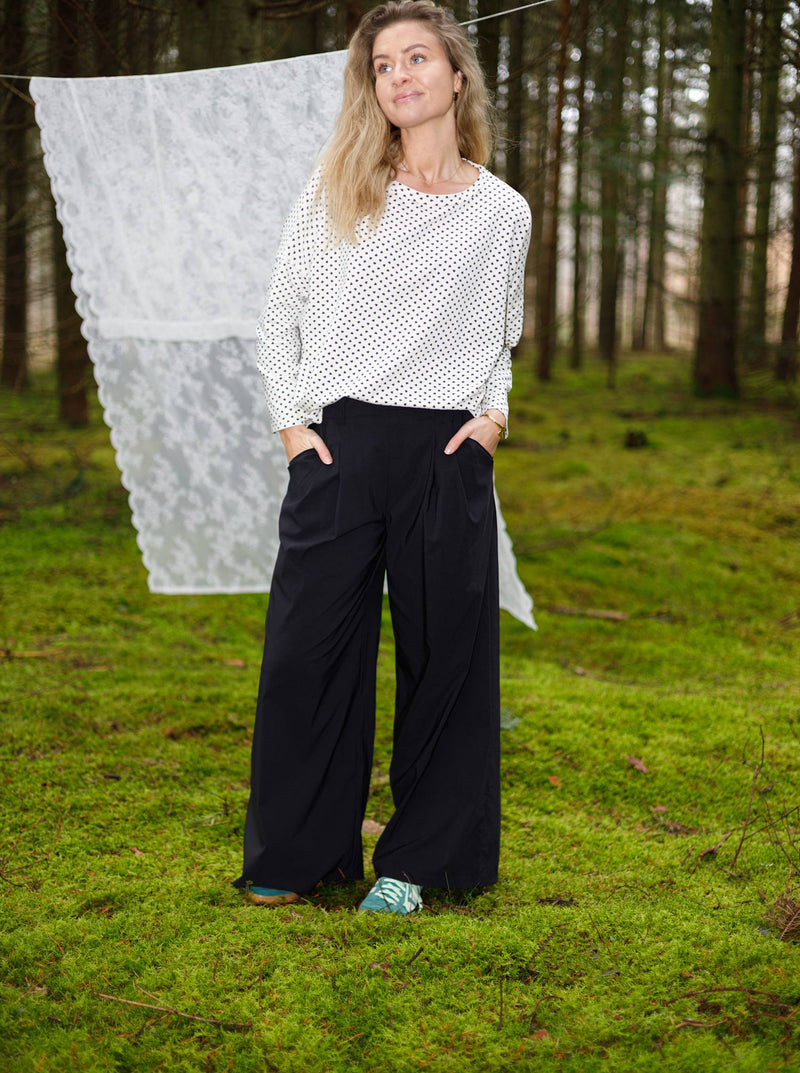 Black Colour Davina Wide Leg Pant - Black