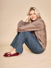 Black Colour Luisa Raglan Blouse - Tobacco