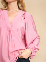 Black Colour Luisa Raglan Blouse - Soft Pink