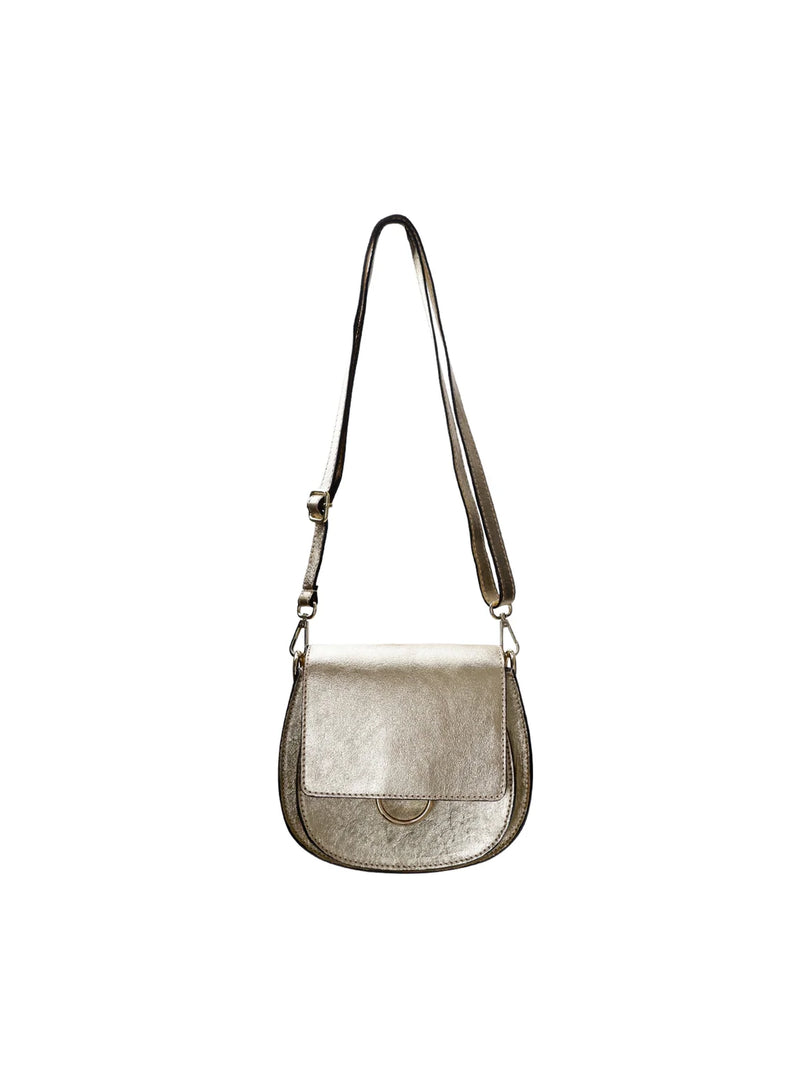 Black Colour Olivia Crossover Bag - Golden
