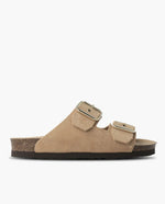 Genuins Honolulu Lead Velour Sandal - Almond