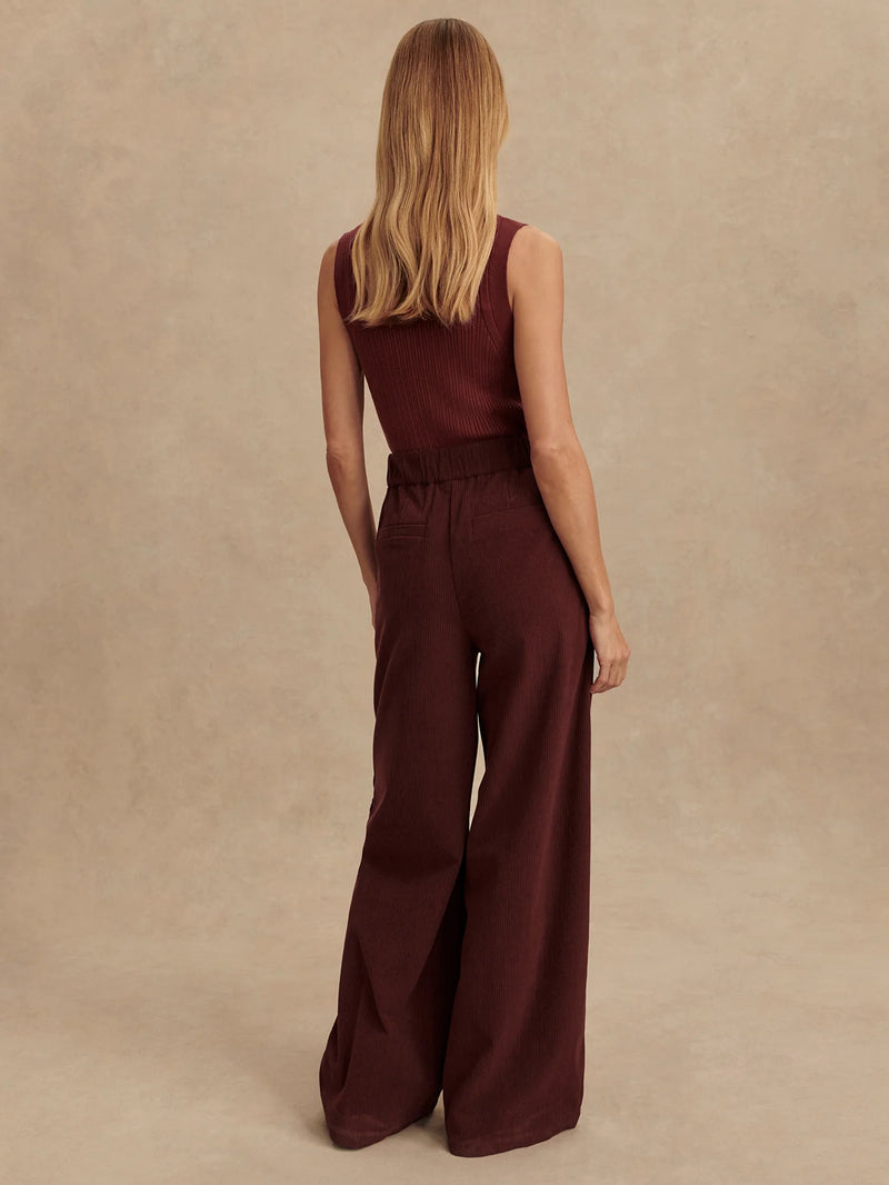 Varley Floris Wide Leg 29.5 Trouser - Decadent Chocolate
