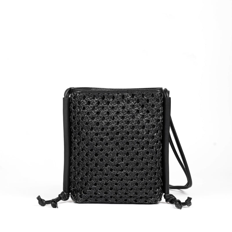 Aleo Colva Leather Bag - Black