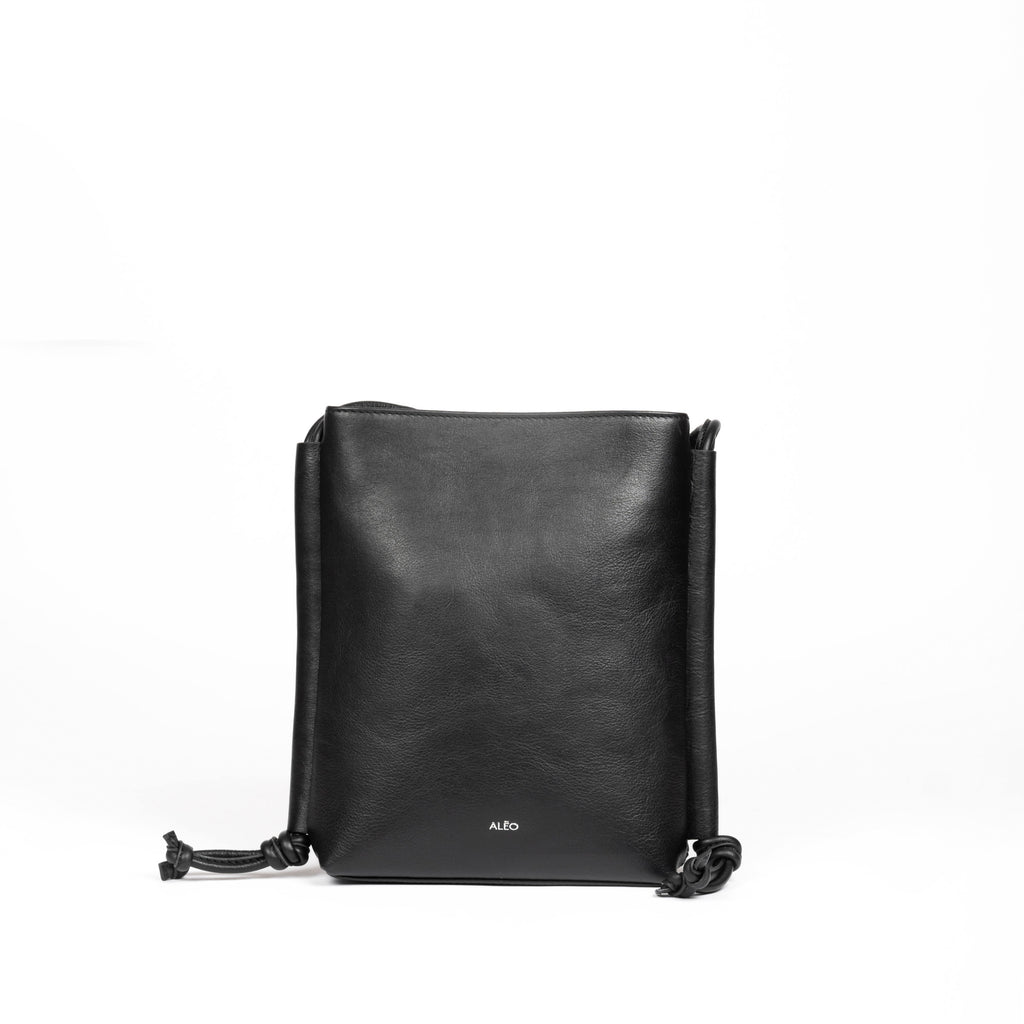 Aleo Colva Leather Bag - Black