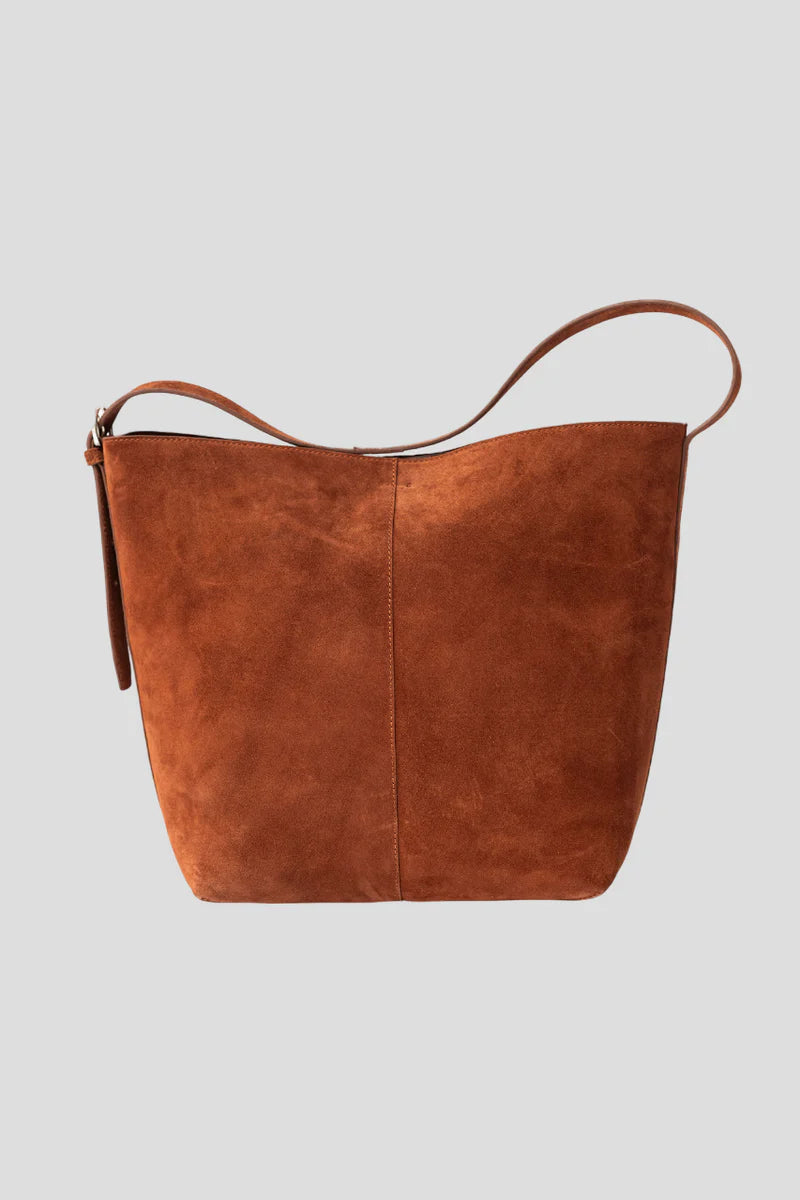 Aleo Esme Suede Handbag - Rust