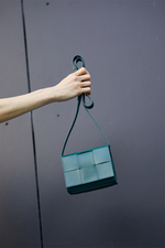 Aleo Matchbox Mini Cross Body Leather Bag - Malachite