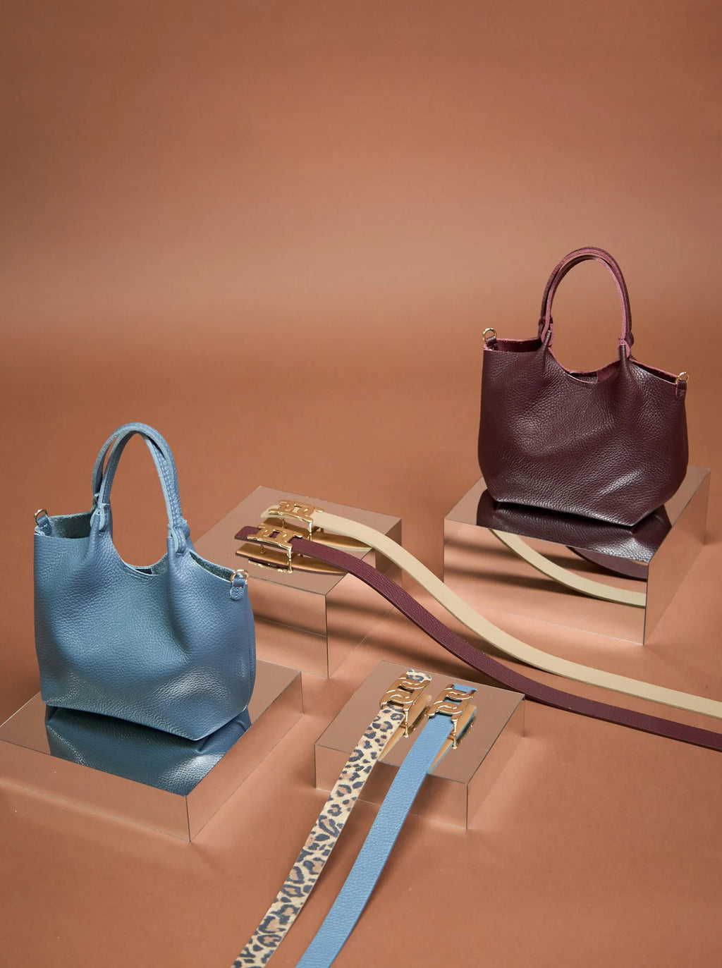 Black Colour Isolde Leather Bag - Blue
