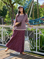 Black Valery Polka Dot Skirt - Plum