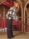 Black Colour Filora Blouse - Plum Flower